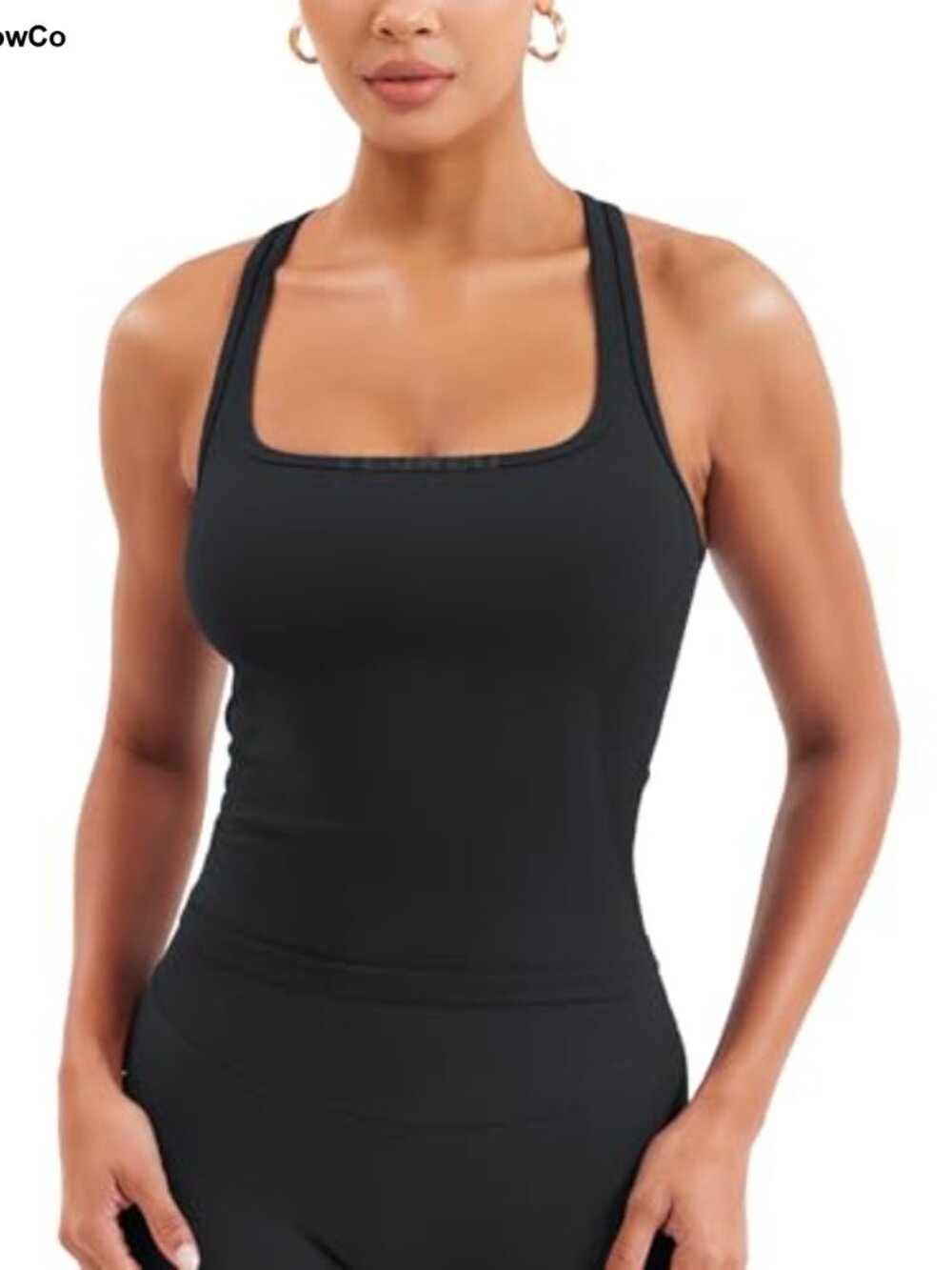 Seamless Racerback Workout Tank Top Fitted Athletic Gym Yoga Top